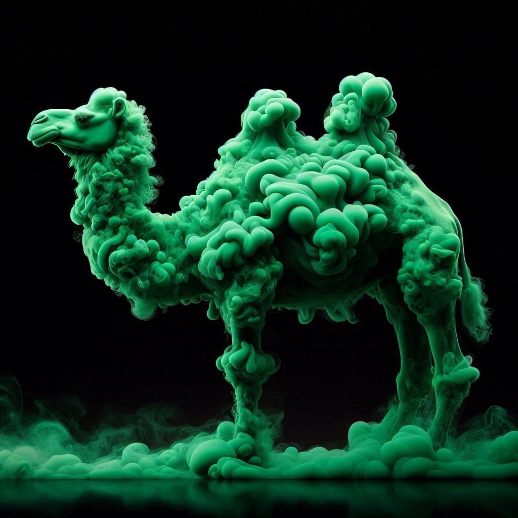 Zöld füstből álló teve