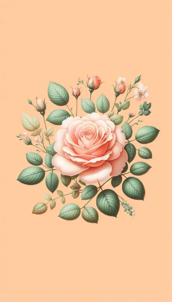 A delicately painted pink rose, its petals unfolding in a mesmerizing spiral.