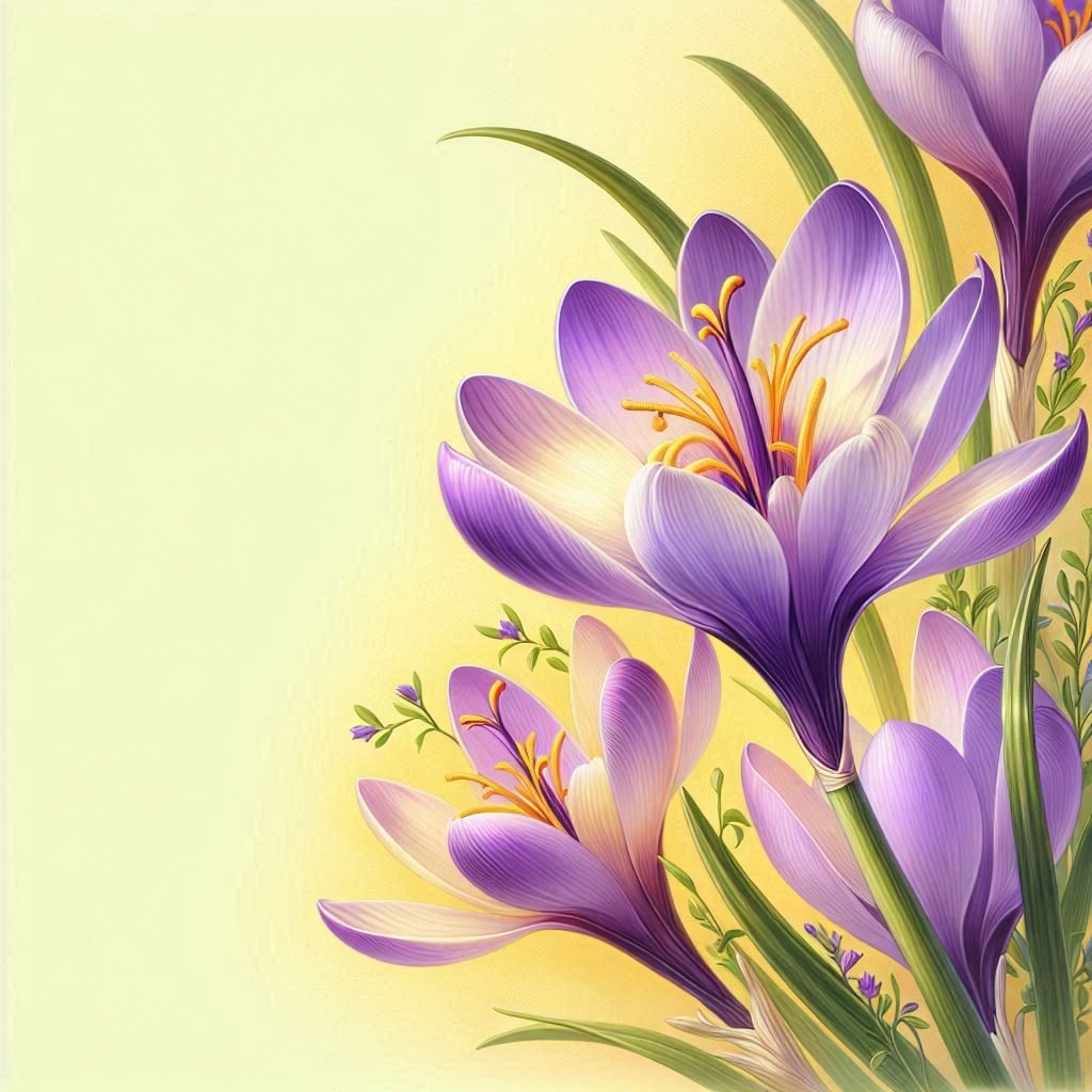 A vibrant purple crocus with its petals opening to welcome the sunlight.