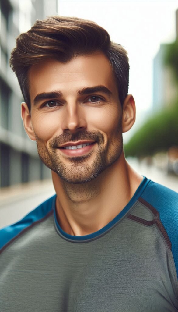 Harmincas férfi valósághű ábrázolással