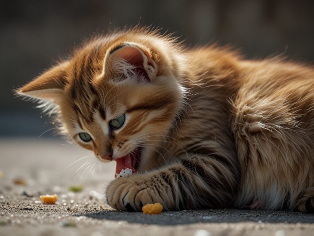 A kitten eat